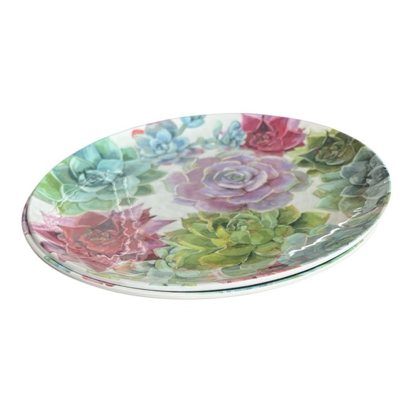Better Homes And Gardens Succulent Melamine Design Plates Dishwasher Safe - Picture 4 of 5